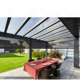 Pergola vitrée adossée -...
