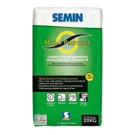Enduit en poudre pour le traitement contre l’humidité en intérieur et extérieur Humi-Protect 20KG - Semin